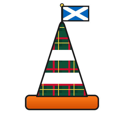 Saltire flag tartan cone